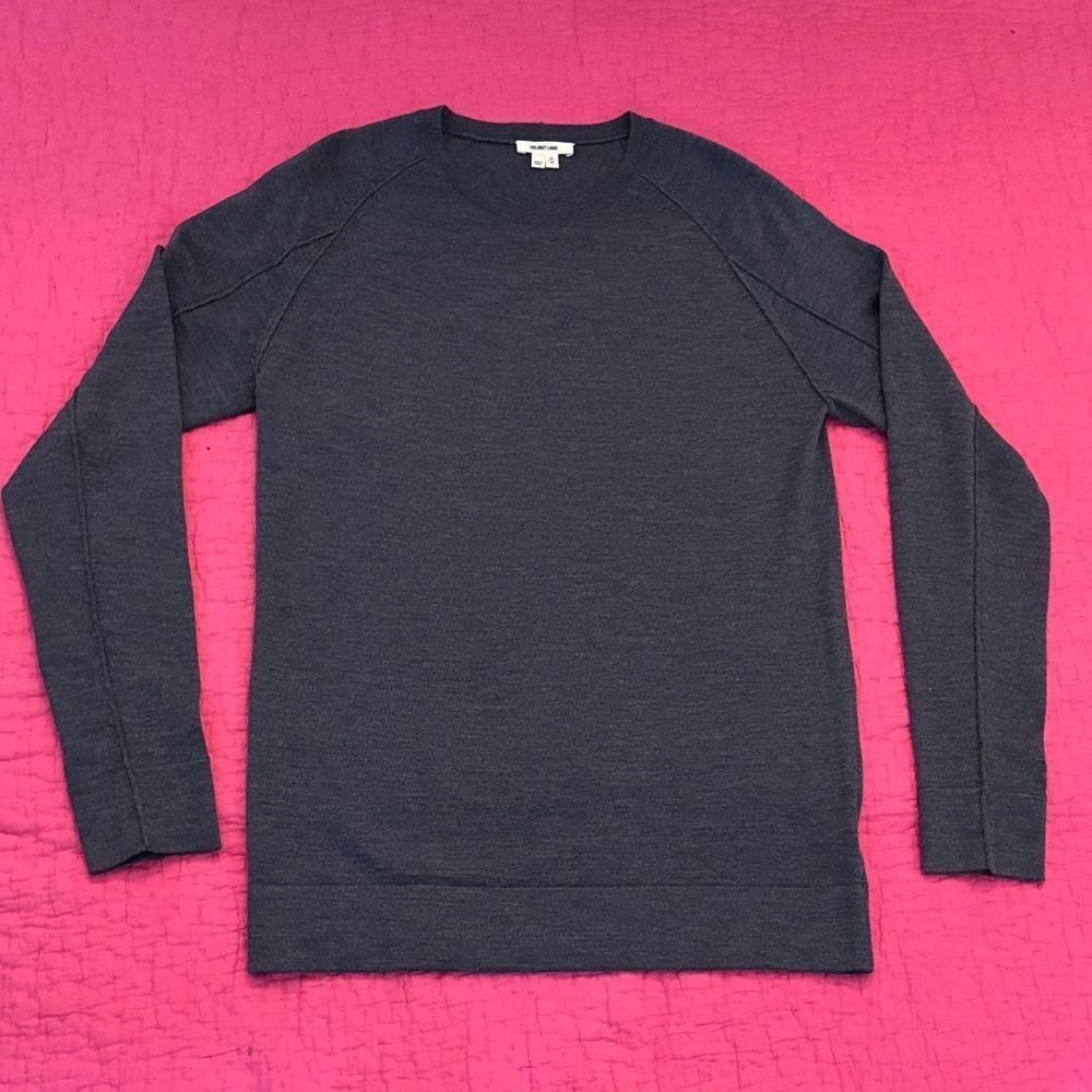 Helmut Lang Dark Gray Crewneck100% wool  Sweater, M